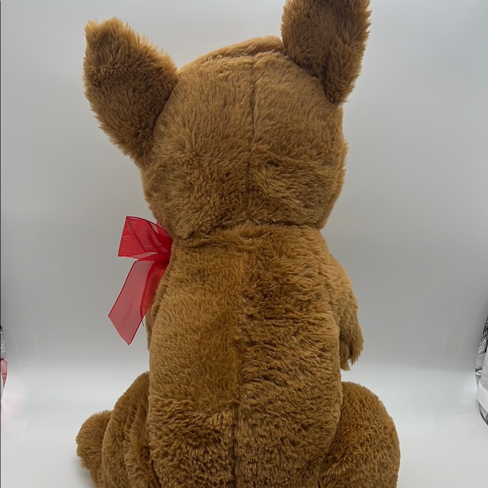 Brown Kangaroo Plush Toy with Red Bow - Picture 8 of 9